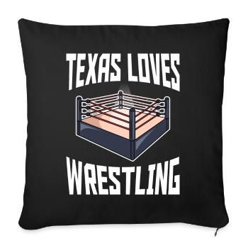 Texas wrestling design for proud Texas fans - Sofa pillowcase 17,3'' x 17,3'' (45 x 45 cm) - black - Front