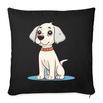 Conception de chien mignon pour les propriétaires de chiens - Housse de coussin décorative 45 x 45 cm - noir - Devant