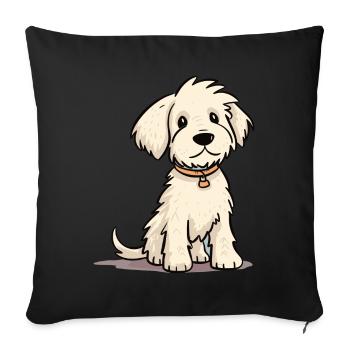 Conception de chien mignon pour les propriétaires de chiens - Housse de coussin décorative 45 x 45 cm - noir - Devant