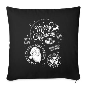 Merry Christmas Santa Claus Weihnachtsgeschenk - Sofakissenbezug 45 x 45 cm - Schwarz - Vorne