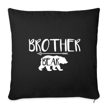 Frère ours - Housse de coussin décorative 45 x 45 cm - noir - Devant