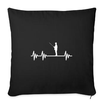 Angler Angling Fishing Fishing Fischer Petri Heil - Sofa pillowcase 17,3'' x 17,3'' (45 x 45 cm) - black - Front
