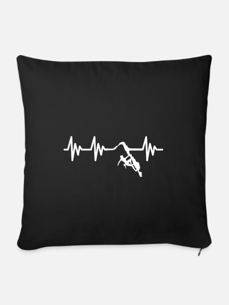 Klettern Herzschlag Climbing - Sofakissenbezug 45 x 45 cm - Schwarz
