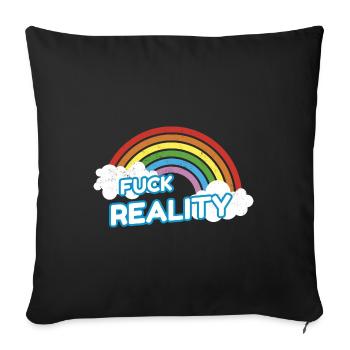 Fuck Reality Rainbow Pride - Housse de coussin décorative 45 x 45 cm - noir - Devant