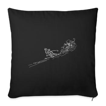 Skiing - (43) - Sofa pillowcase 17,3'' x 17,3'' (45 x 45 cm) - black - Front
