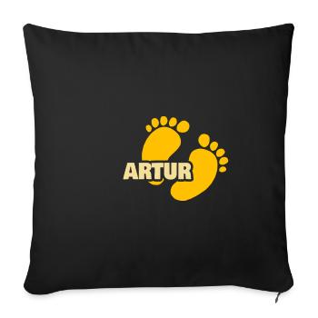 Gift for Artur - Sofa pillowcase 17,3'' x 17,3'' (45 x 45 cm) - black - Front