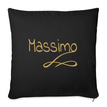 Vorname als massimo - Sofakissenbezug 45 x 45 cm - Schwarz - Vorne