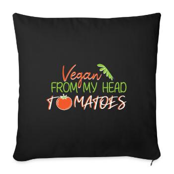 Vegan Vegan Meat Renonce au régime végétalien - Housse de coussin décorative 45 x 45 cm - noir - Devant