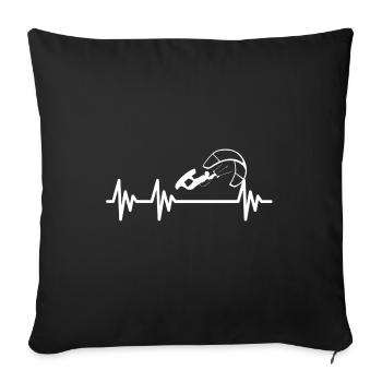 Kite Heartbeat - Housse de coussin décorative 45 x 45 cm - noir - Devant