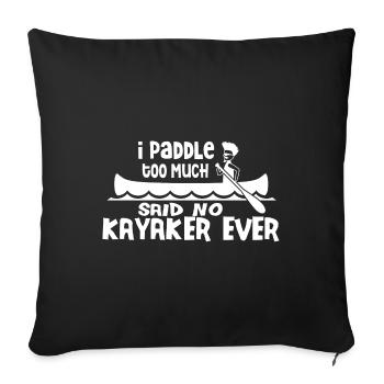 Kayak Boat Canoe Paddle Boat Double Paddle - Sofa pillowcase 17,3'' x 17,3'' (45 x 45 cm) - black - Front