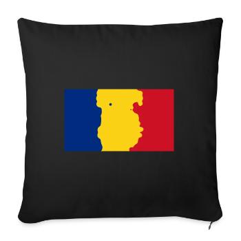 Roumanie - Housse de coussin décorative 45 x 45 cm - noir - Devant
