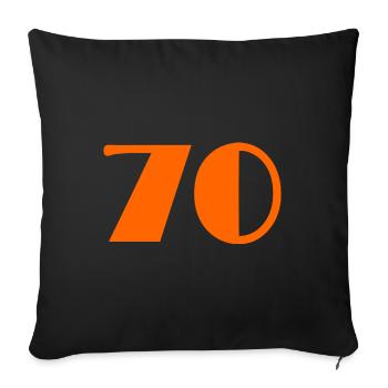 70. 70 ANS. 70e ANNIVERSAIRE. ANNIVERSAIRE 70 ANS. - Housse de coussin décorative 45 x 45 cm - noir - Devant