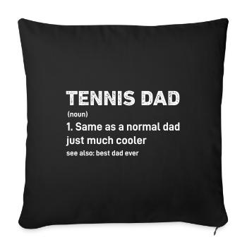 Papa de tennis Drôle de définition - Housse de coussin décorative 45 x 45 cm - noir - Devant