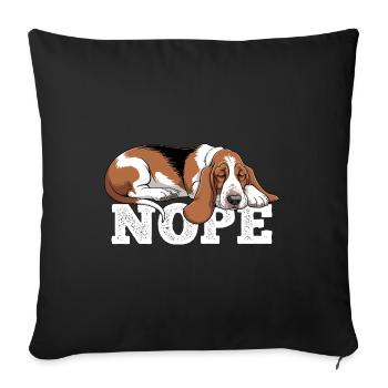 Basset Hound Nope - Sofa pillowcase 17,3'' x 17,3'' (45 x 45 cm) - black - Front
