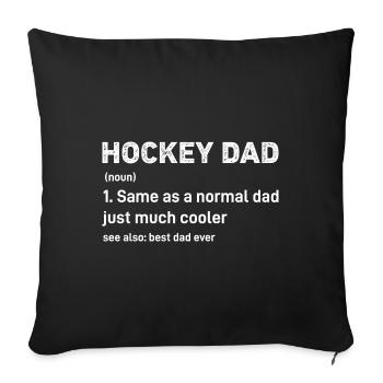 Définition amusante de papa de hockey - Housse de coussin décorative 45 x 45 cm - noir - Devant