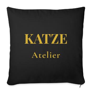 T-shirt chat minimaliste – Design premium - Housse de coussin décorative 45 x 45 cm - noir - Devant