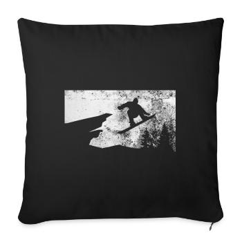 Snowboarding - (7) - Sofa pillowcase 17,3'' x 17,3'' (45 x 45 cm) - black - Front