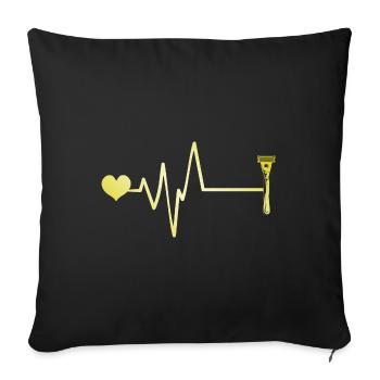 Razor Blade Pulse Heart Love - Sofa pillowcase 17,3'' x 17,3'' (45 x 45 cm) - black - Front