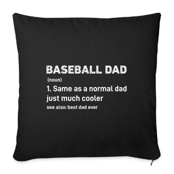 Baseball Dad Funny Definition - Sofa pillowcase 17,3'' x 17,3'' (45 x 45 cm) - black - Front