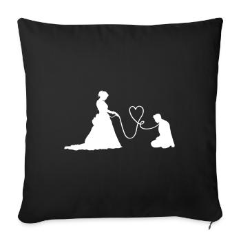 Wedding Couple Newlyweds Funny - Sofa pillowcase 17,3'' x 17,3'' (45 x 45 cm) - black - Front