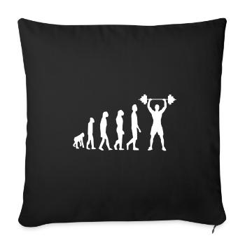 Fitness Gewichtheben Evolution Workout Sport - Sofakissenbezug 45 x 45 cm - Schwarz - Vorne