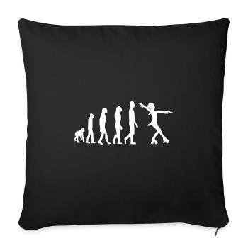 Roller skating Evolution - Sofa pillowcase 17,3'' x 17,3'' (45 x 45 cm) - black - Front