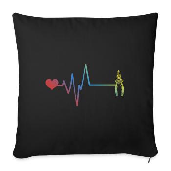 Zange Puls Herzschlag Werkzeug - Sofakissenbezug 45 x 45 cm - Schwarz - Vorne