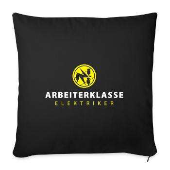 Électriciens de la classe ouvrière avec des signes de guilde - Housse de coussin décorative 45 x 45 cm - noir - Devant