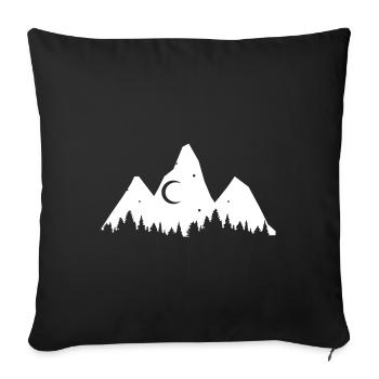 Tree - Mountain - (3) - Sofa pillowcase 17,3'' x 17,3'' (45 x 45 cm) - black - Front