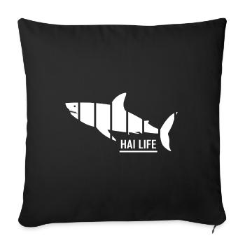 Shark hai-life Shark fin Shark - Sofa pillowcase 17,3'' x 17,3'' (45 x 45 cm) - black - Front