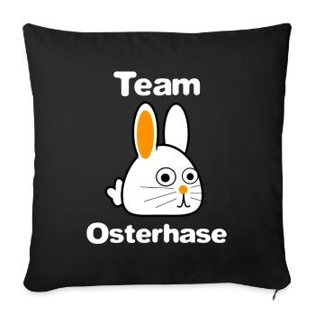 Team Osterhase - Ostern - Osterfeiertage - Hase - Sofakissenbezug 45 x 45 cm - Schwarz - Vorne