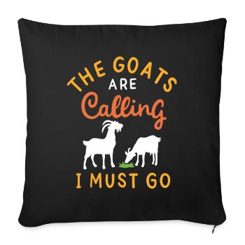 My goats are calling | Goats are calling - Sofa pillowcase 17,3'' x 17,3'' (45 x 45 cm) - black - Front