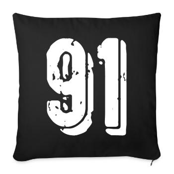 91 number jersey - Sofa pillowcase 17,3'' x 17,3'' (45 x 45 cm) - black - Front