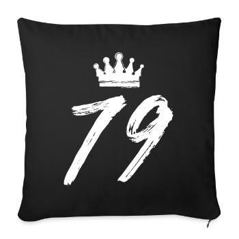 79 Number crown - Sofa pillowcase 17,3'' x 17,3'' (45 x 45 cm) - black - Front