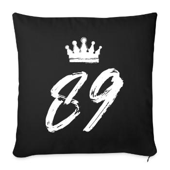 89 Number crown - Sofa pillowcase 17,3'' x 17,3'' (45 x 45 cm) - black - Front