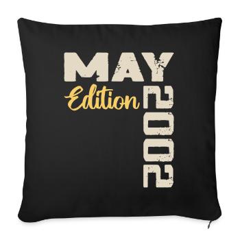 Mai 2002 Anniversaire Mai 2002 Cadeau Mai 2002 Mai - Housse de coussin décorative 45 x 45 cm - noir - Devant