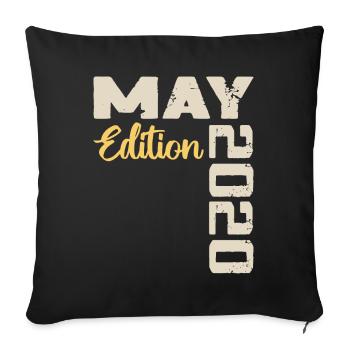 May 2020 Birthday May 2020 Gift May 2020 May - Sofa pillowcase 17,3'' x 17,3'' (45 x 45 cm) - black - Front