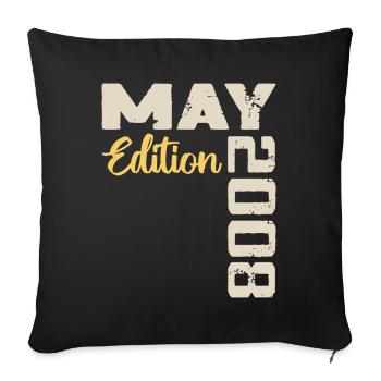 May 2008 Birthday May 2008 Gift May 2008 May - Sofa pillowcase 17,3'' x 17,3'' (45 x 45 cm) - black - Front