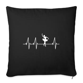 Ballett Ballerina Herzschlag - Sofakissenbezug 45 x 45 cm - Schwarz - Vorne