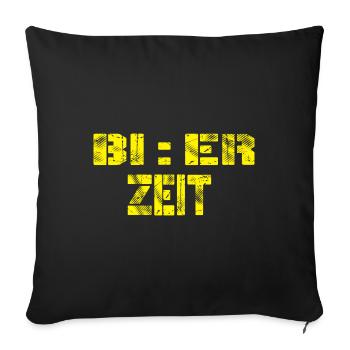 Bier Biertrinker Bier trinken Bierzeit - Sofakissenbezug 45 x 45 cm - Schwarz - Vorne