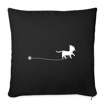 Katze Faden Wolle Kätzchen - Sofakissenbezug 45 x 45 cm - Schwarz - Vorne