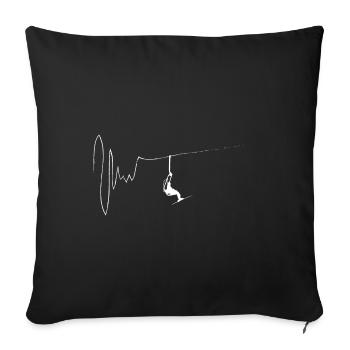 Skiing - (25) - Sofa pillowcase 17,3'' x 17,3'' (45 x 45 cm) - black - Front