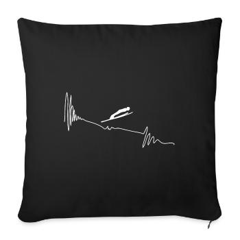 Heartbeat - Skiing - - Sofa pillowcase 17,3'' x 17,3'' (45 x 45 cm) - black - Front