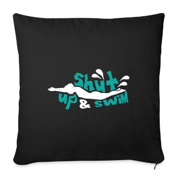 Swimmers Swimming 50 meters track Breaststroke - Sofa pillowcase 17,3'' x 17,3'' (45 x 45 cm) - black - Front