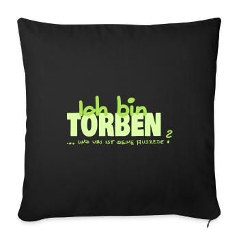 Ausrede Namenschild Torben - Sofakissenbezug 45 x 45 cm - Schwarz - Vorne