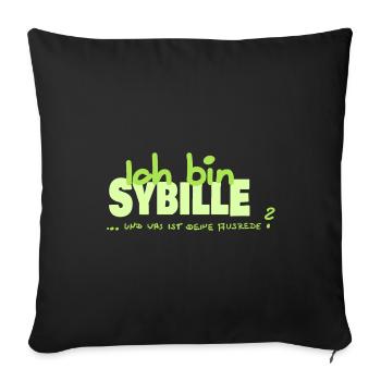 Namenschild Sybille - Sofakissenbezug 45 x 45 cm - Schwarz - Vorne