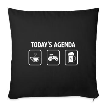 Agenda du jour du jour - Bière - Conducteurs de tracteurs - - Housse de coussin décorative 45 x 45 cm - noir - Devant