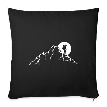 Gebirge - Wandern - (18) - Sofakissenbezug 45 x 45 cm - Schwarz - Vorne