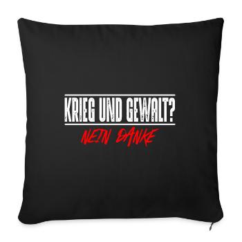 Krieg und Gewalt - Sofakissenbezug 45 x 45 cm - Schwarz - Vorne