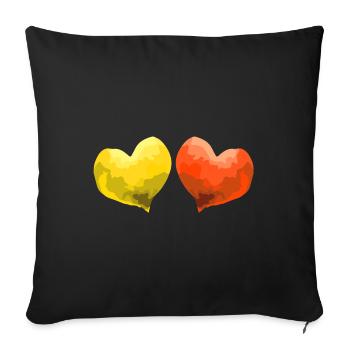 Coeurs Amour En Amour Mariage - Housse de coussin décorative 45 x 45 cm - noir - Devant